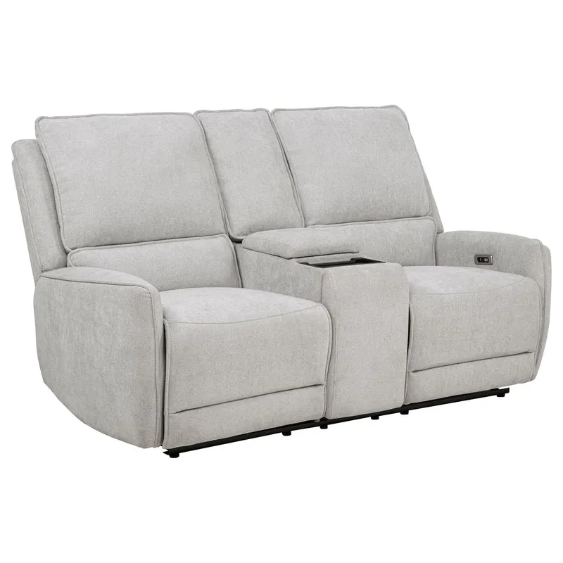 Coaster Furniture Sylmar 610522P Chenille Upholstered Power Reclining Loveseat - Dove Grey
