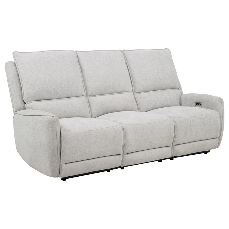 Coaster Furniture Sylmar 610521P Chenille Upholstered Power Reclining Sofa - Dove Grey