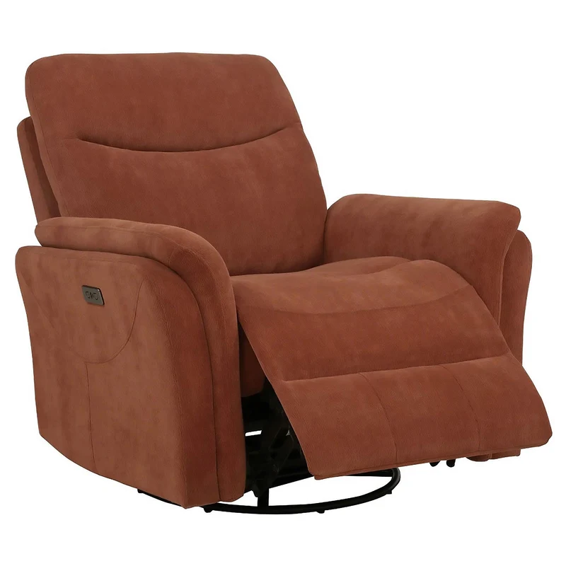 Coaster Furniture Adler 610433P Upholstered Power Swivel Glider Recliner - Rust