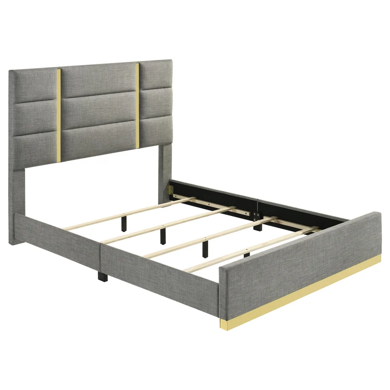 Coaster Furniture Ines 223091GRYQ 56-inch Fabric Upholstered Queen Panel Bed - Grey