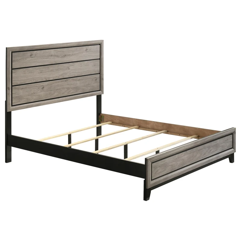Coaster Furniture Valen 215911Q Wood Queen Panel Bed - Light Taupe