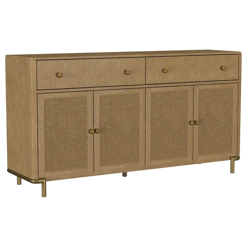 Coaster Furniture Arini 108935SWD 2-drawer Cane Door Dining Sideboard Server - Sand Wash