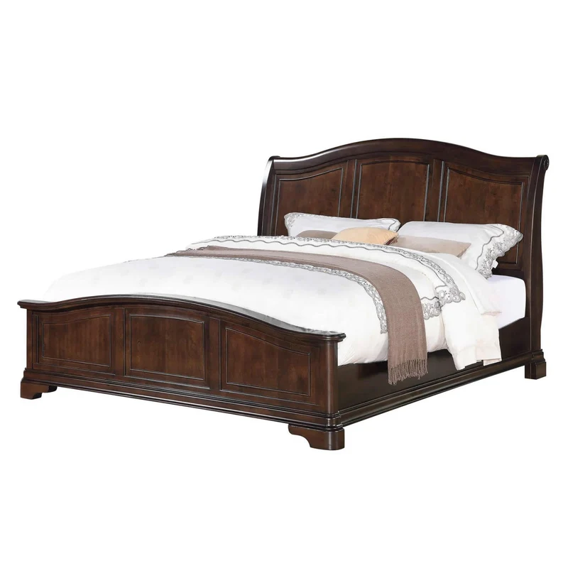 Elements International Cameron CM750KB King Panel Bed - Cherry