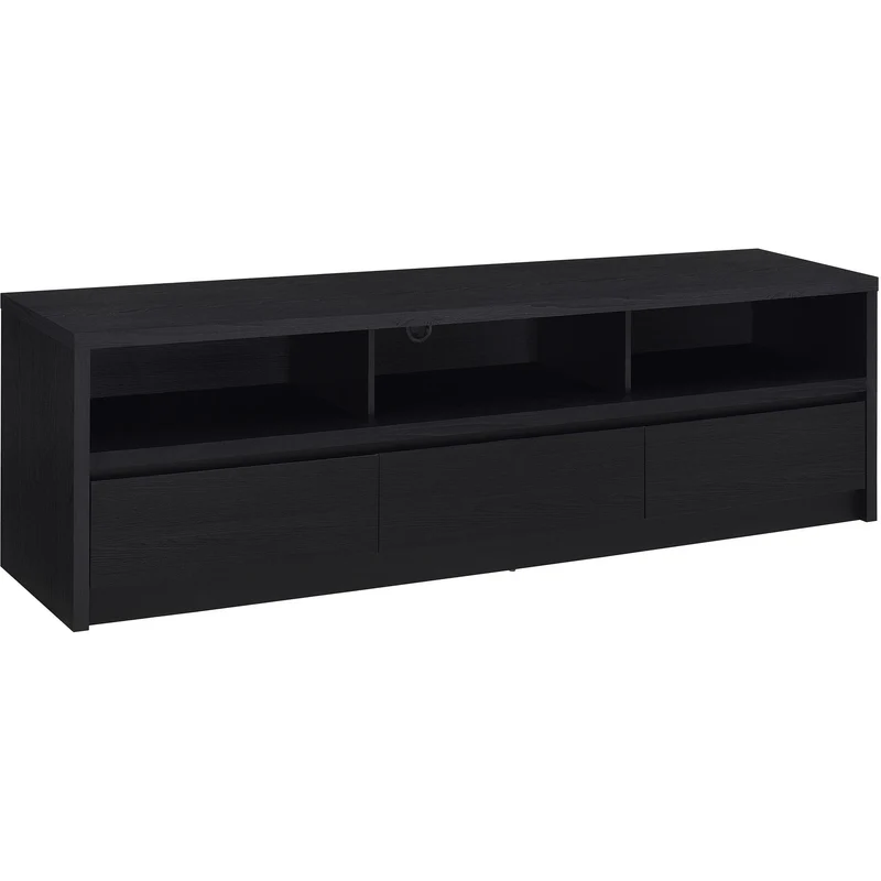 Coaster Furniture Rutland 705803 78-inch 3-drawer TV Stand Media Console - Black