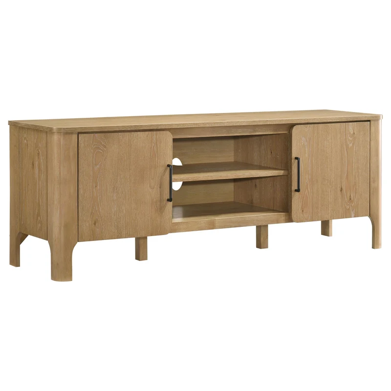 Coaster Furniture Rowe 701652 65-inch 2-door Wood TV Stand Media Console - Light Oak
