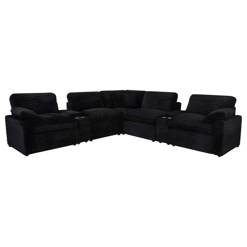 Coaster Furniture Collins 610360P-SETA 7-piece Modular Power Reclining Sectional - Black