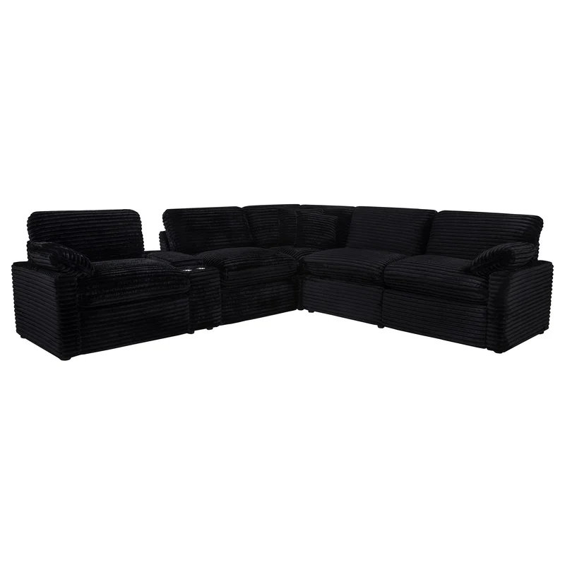 Coaster Furniture Collins 610360P-SET 6-piece Modular Power Reclining Sectional - Black