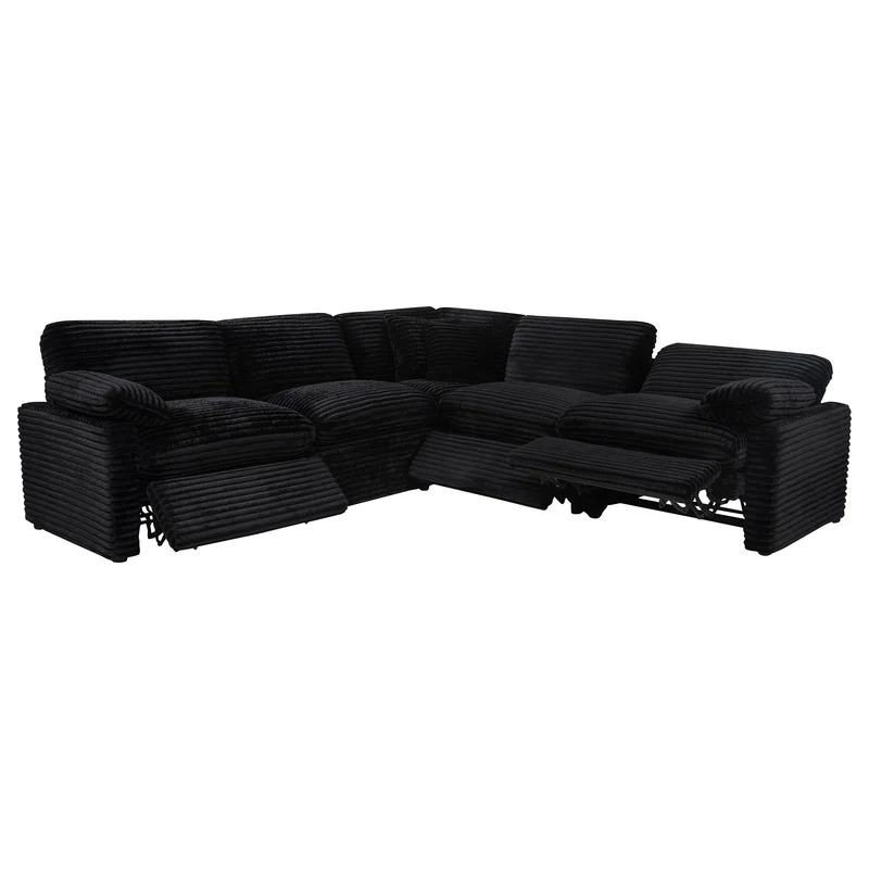 Coaster Furniture Collins 610360P 5-piece Modular Power Reclining Sectional - Black
