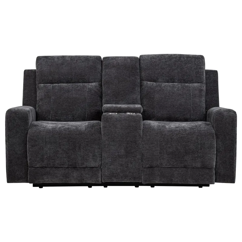 Coaster Furniture Kennett 610155P Chenille Upholstered Power Reclining Loveseat - Grey