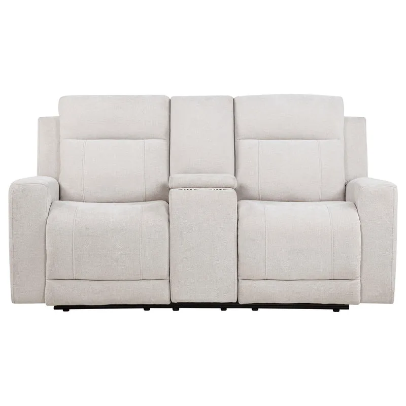 Coaster Furniture Kennett 610152P Chenille Upholstered Power Reclining Loveseat - Ivory