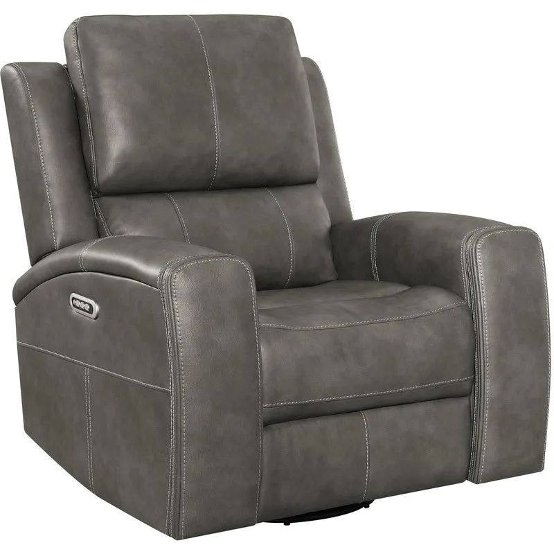Coaster Furniture Brickston 603433PPP Triple Power Swivel Glider Recliner - Charcoal