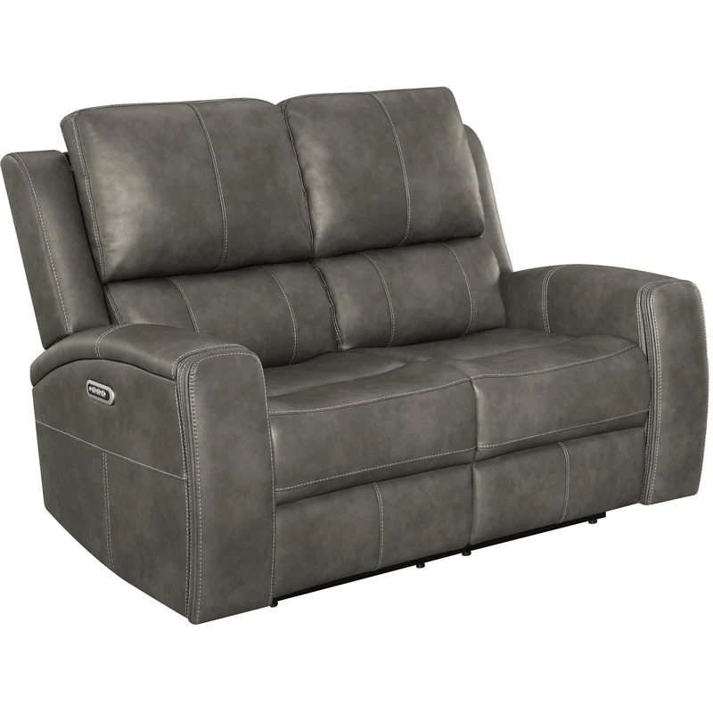 Coaster Furniture Brickston 603432PPP Triple Power Reclining Loveseat - Charcoal