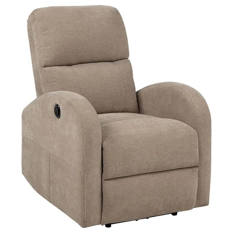 Coaster Furniture Grant 603303P Fabric Upholstered Power Recliner Chair - Camel