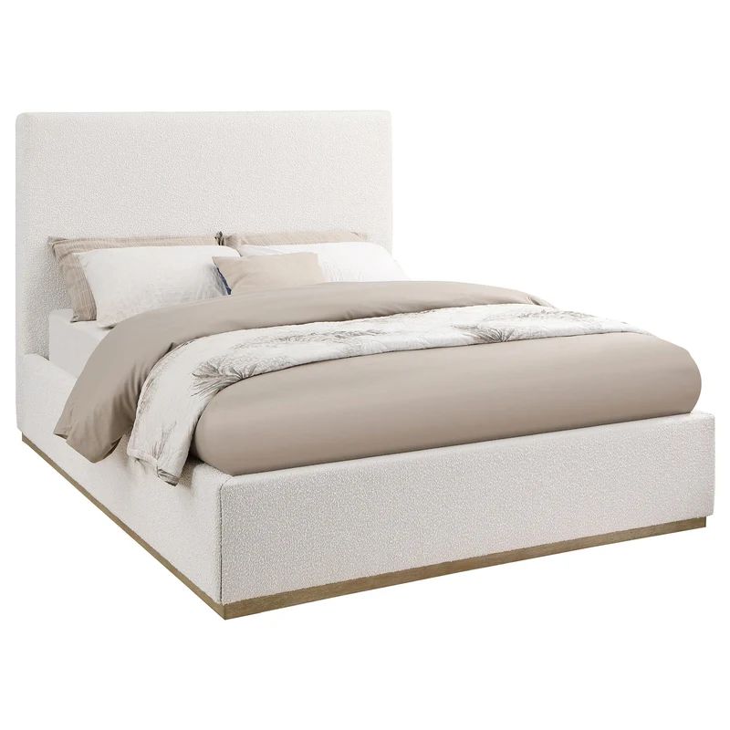 Coaster Furniture Knox 302053KE Upholstered Eastern King Panel Bed - Cream