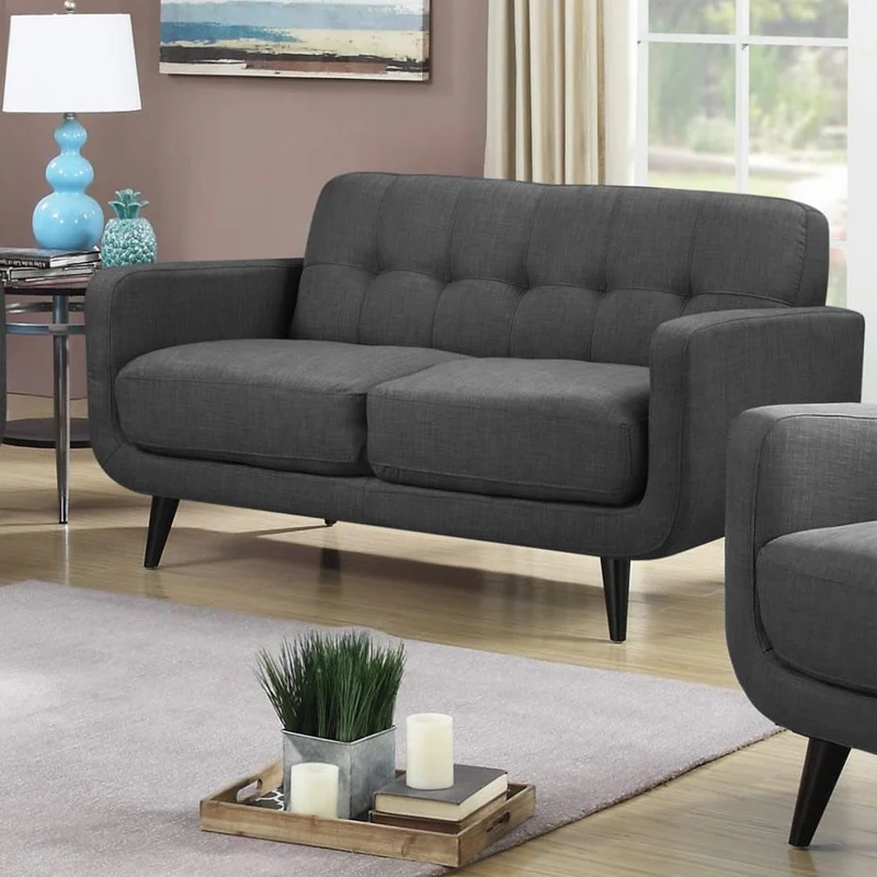 Elements International Hadley UHD090200NP Loveseat - Heirloom Charcoal