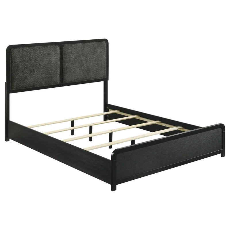 Coaster Furniture Cavelle 223661KE 51-inch Upholstered Eastern King Bed - Black