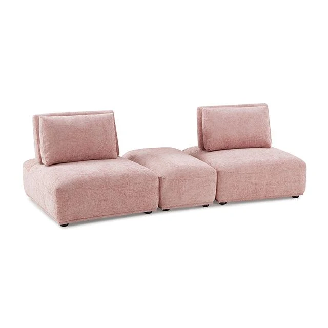 Furniture of America Stavanger FM63001PK-E 2-Seater with Rectangular Ottoman