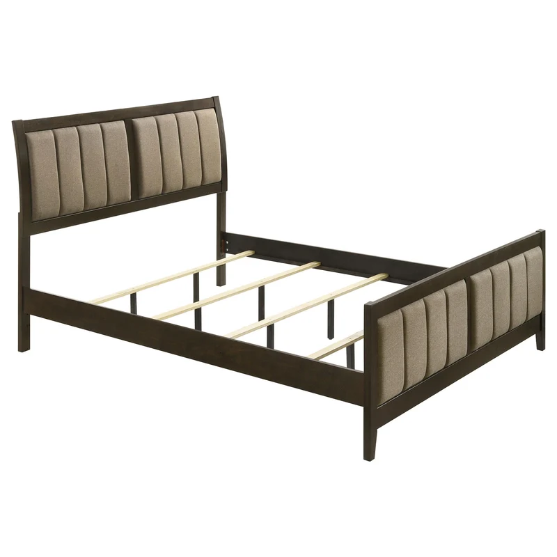 Coaster Furniture Wilkes 224421KE 51-inch Upholstered Eastern King Bed - Dark Cocoa