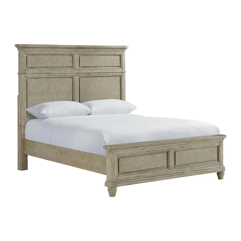 Elements International Whit-Ash B-11360-3-QB Queen Panel Bed