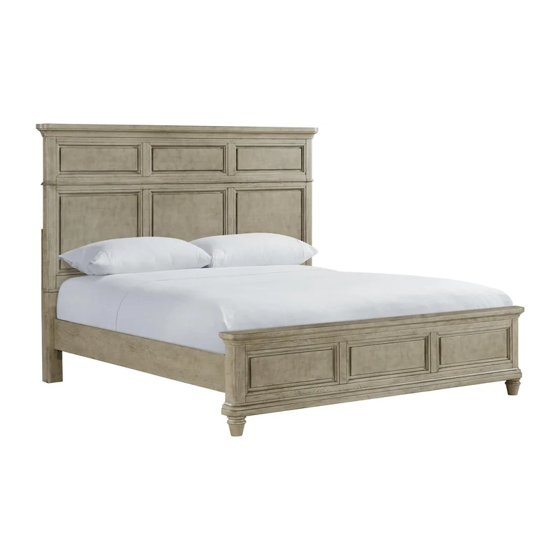 Elements International Whit-Ash B-11360-3-KB King Panel Bed
