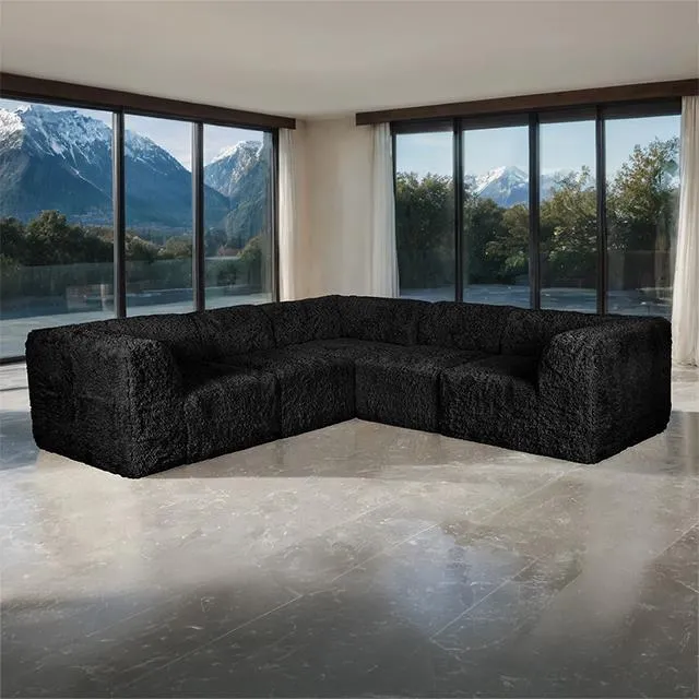 Furniture of America Nappi FM62102BK-SECT-C L-Sectional