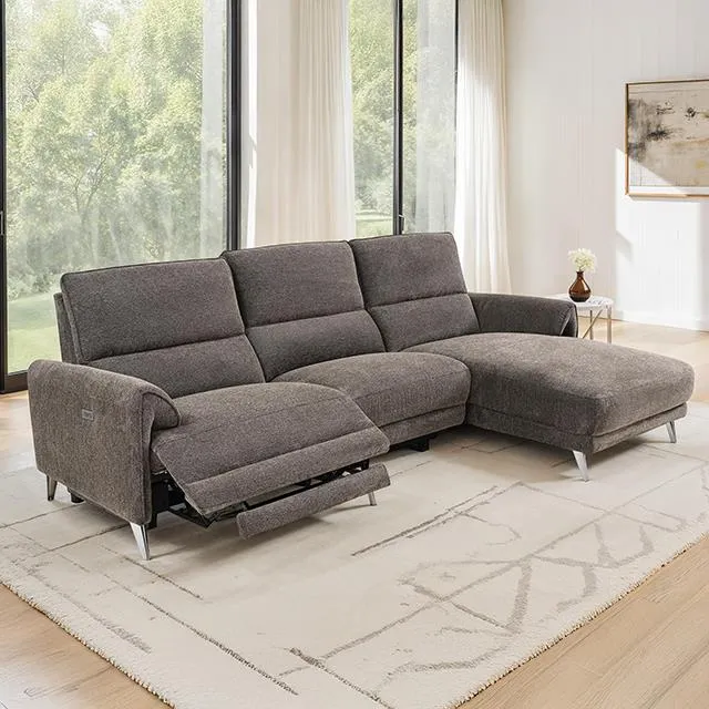 Furniture of America Brande CM9938BR-SECT-PM-R Power Sectional