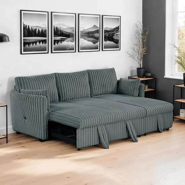 Furniture of America Denholme SL64002DG-SF-PK Sectional with Pull Out