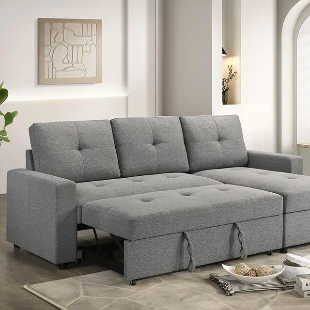 Furniture of America Giorgi FM6920GY-PK Sectional with Pullout