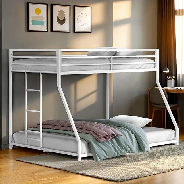 Furniture of America Rothwell FM-BK1200WH-TF Twin/Full Metal Bunk Bed