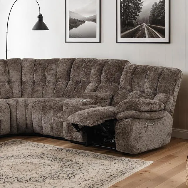 Furniture of America Hieronymus FM64001DB-SECT-PM Power Sectional