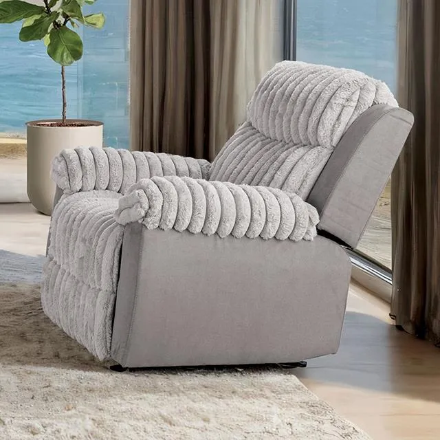 Furniture of America Dionysus FM64004GY-CH-M Manual Glider Recliner
