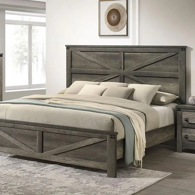 Furniture of America Britonale FM7218GY-Q-BED Queen Bed