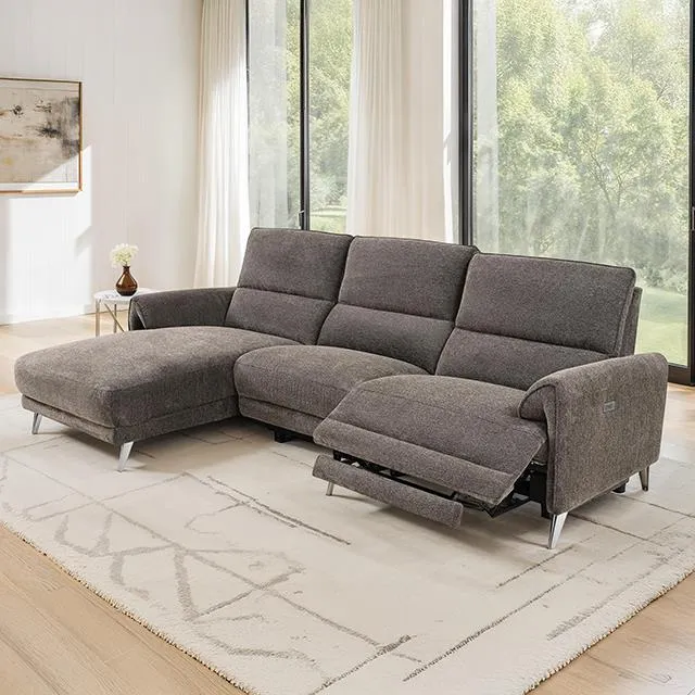 Furniture of America Brande CM9938BR-SECT-PM-L Power Sectional