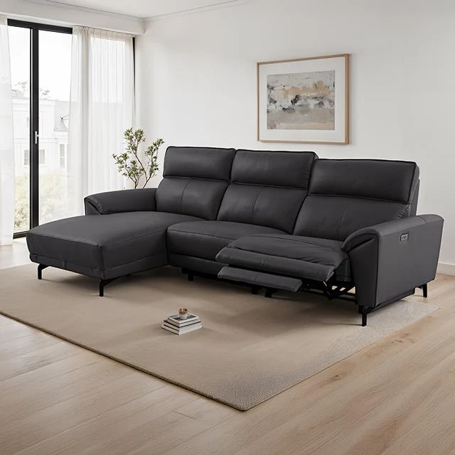 Furniture of America Theola CM9937BK-SECT-PM-L Power Sectional