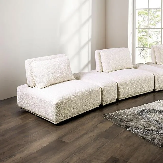 Furniture of America Stavanger FM63001BG-G Curved 3-Seater
