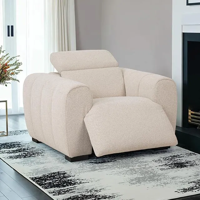 Furniture of America Thaddea CM9934WH-CH-PM Power Recliner