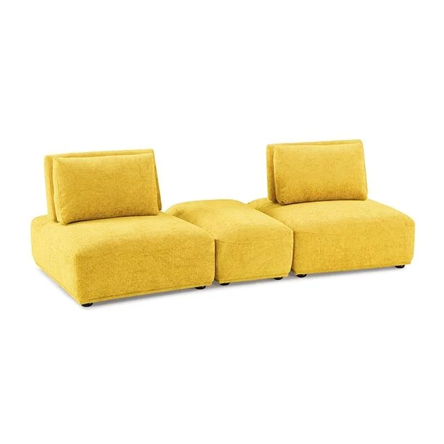 Furniture of America Stavanger FM63001YL-E 2-Seater with Rectangular Ottoman