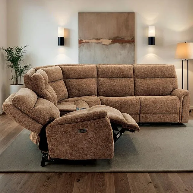 Furniture of America Mattheus CM9944BR-SECT-PM Power Sectional