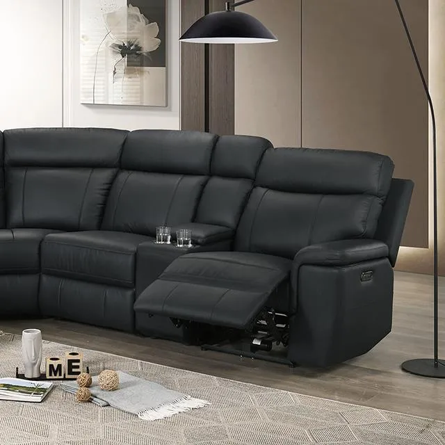 Furniture of America Oliverus FM69009BK-SECT-PM Power Sectional