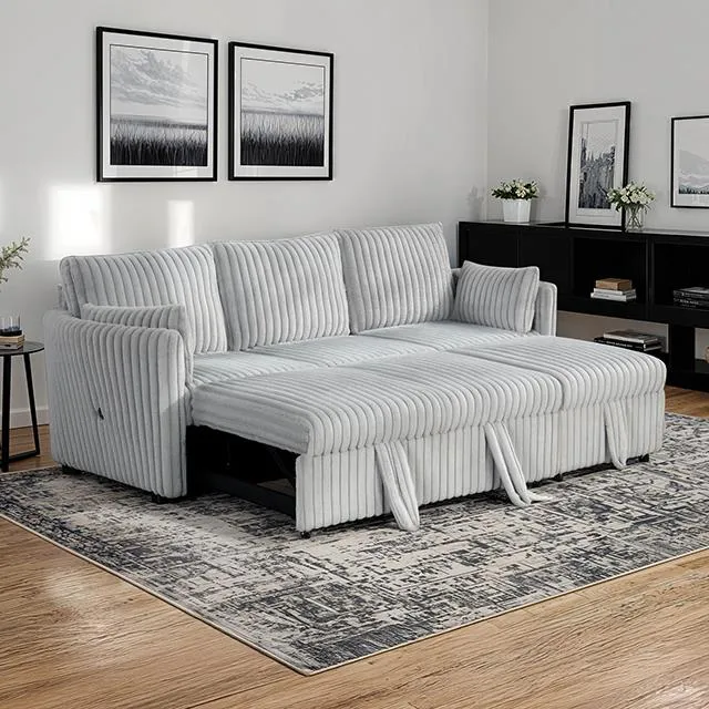 Furniture of America Denholme SL64002GY-SF-PK Sectional with Pull Out
