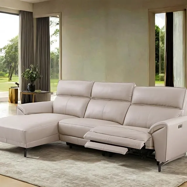 Furniture of America Theola CM9937WH-SECT-PM-L Power Sectional