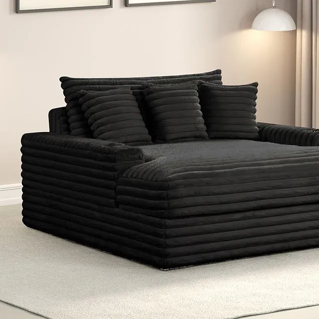 Furniture of America Veyrier FM6901BK-CE 2 Arm Chaise