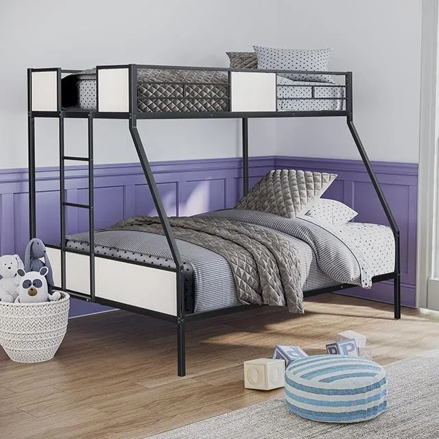 Furniture of America Molton FM-BK904BK-TF Twin/Full Metal Bunkbed