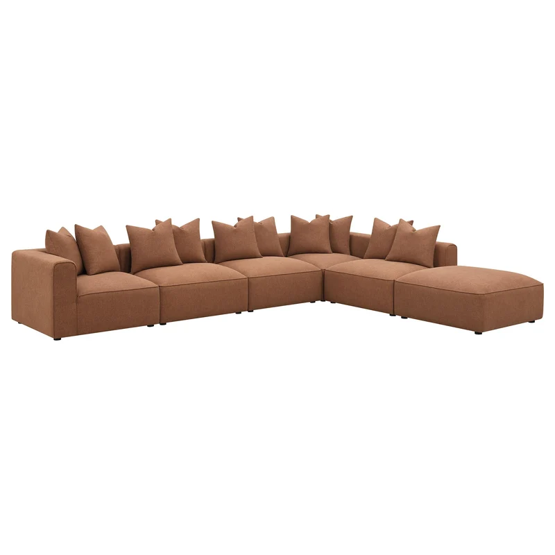 Coaster Furniture Jennifer 551591-SET 6 pc Tight Seat Modular Sectional - Terracotta
