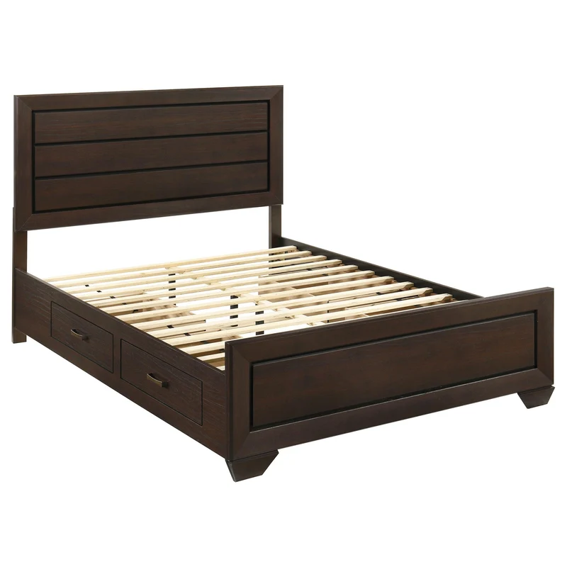 Coaster Furniture Kauffman 204390Q Wood Queen Storage Panel Bed - Dark Cocoa