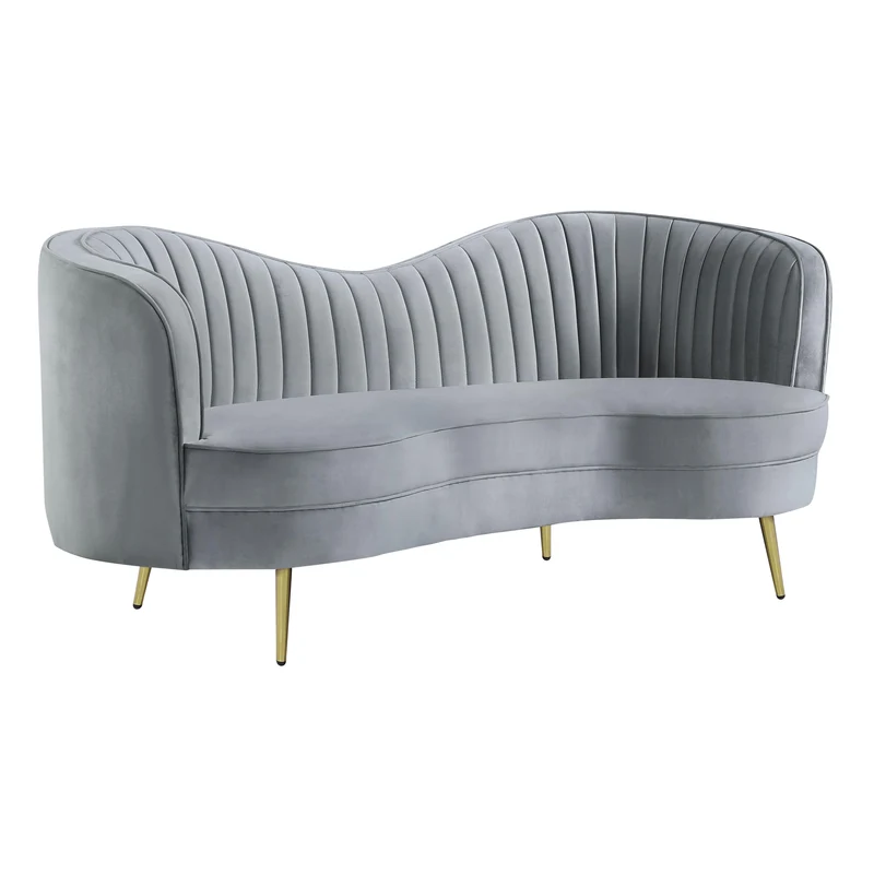 Coaster Furniture Sophia 506865 Upholstered Channel Tufted Loveseat - Grey