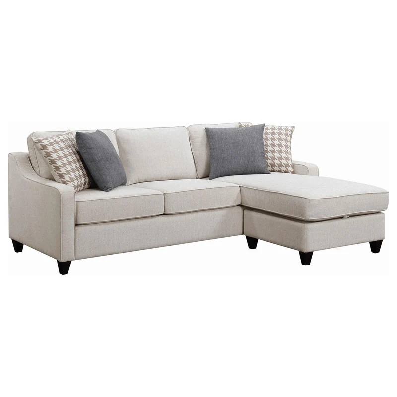 Coaster Furniture Mcloughlin 501840 Upholstered Sloped Arm Sectional Sofa - Platinum