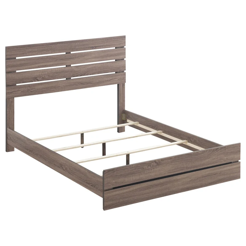 Coaster Furniture Brantford 207041Q Wood Queen Panel Bed - Barrel Oak