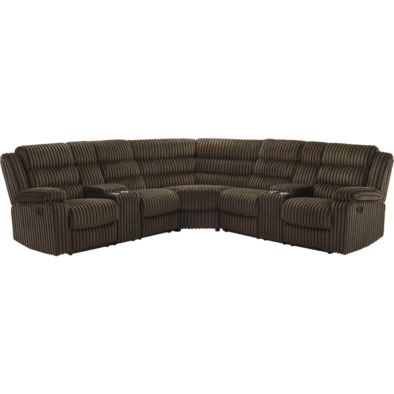 Coaster Furniture Atkinson 601510 Upholstered Reclining Sectional Sofa - Chocolate