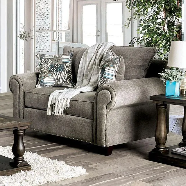 Furniture of America Mott Stationary Fabric Loveseat SM6155-LV